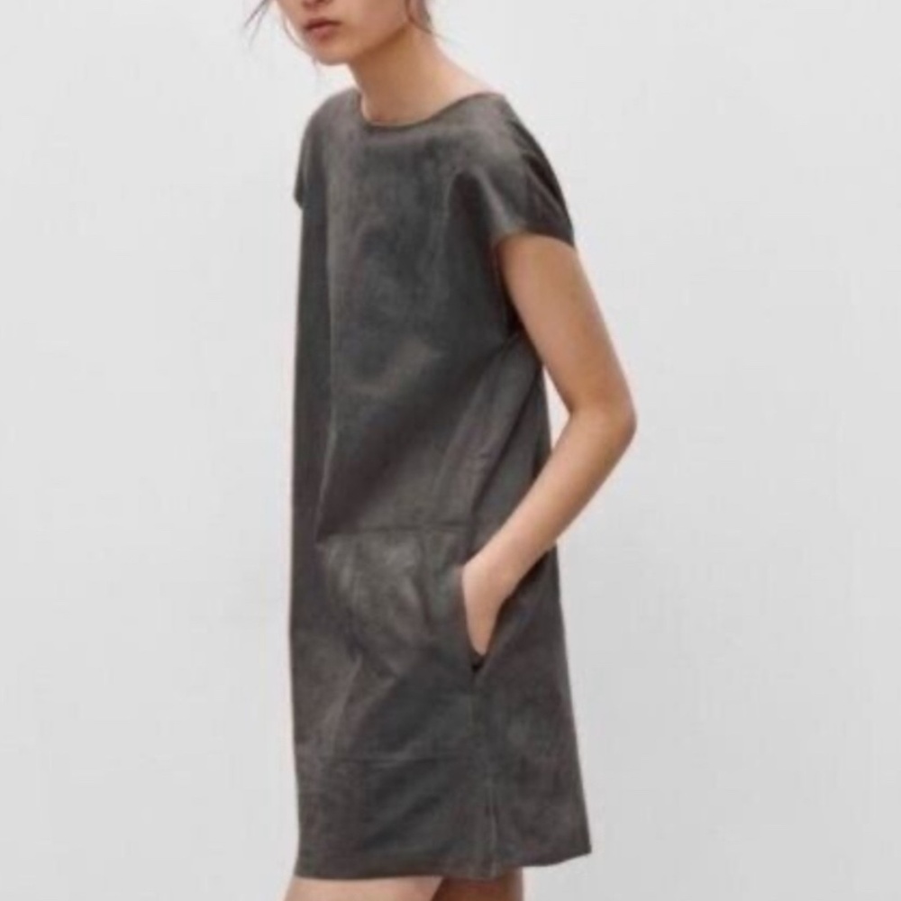 Aritzia Wilfred Free Faux Suede Nori Dress/ tunic short sleeve in XS